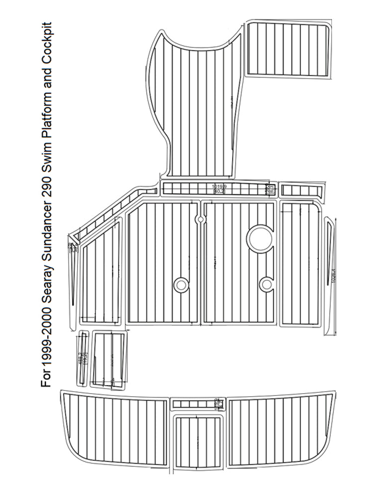 1999-2000 Sea Ray Sundancer 290 Custom EVA Marine Decking - hxbyx