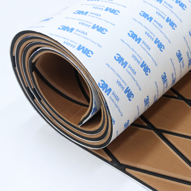 Engraved Large Diamond EVA Foam Sheet – Brown & Black Boat Flooring - Hxbyx