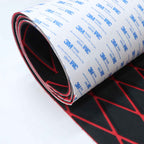 Engraved Large Diamond EVA Foam Sheet – Black & Red Boat Flooring