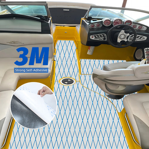 Engraved Large Diamond EVA Foam Sheet – Gray & Blue Boat Flooring - Hxbyx