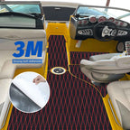 Engraved Large Diamond EVA Foam Sheet – Black & Red Boat Flooring