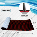 Engraved Large Diamond EVA Foam Sheet – Black & Red Boat Flooring - Hxbyx
