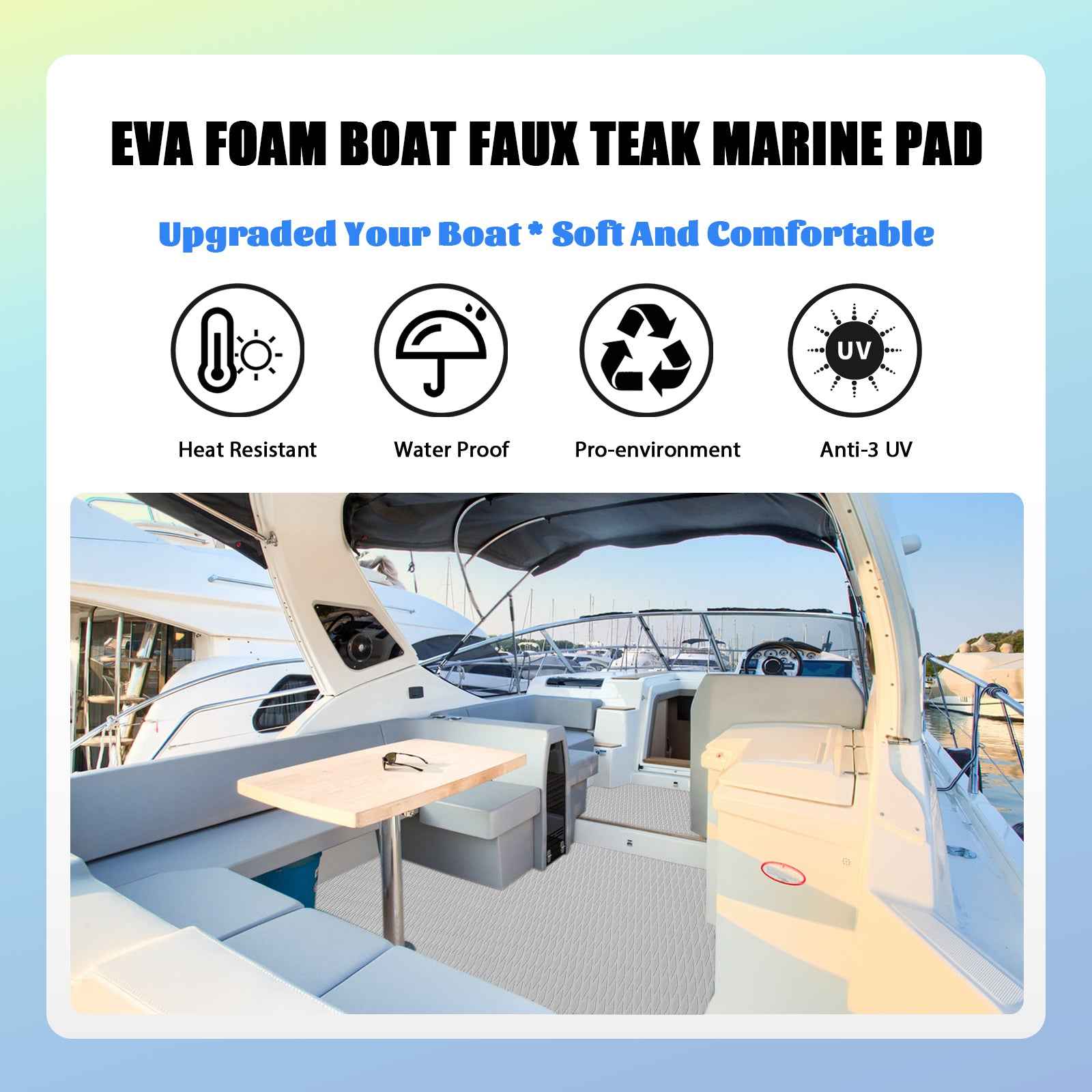 Gray EVA Foam Sheet – Small Diamond Pattern Boat Flooring