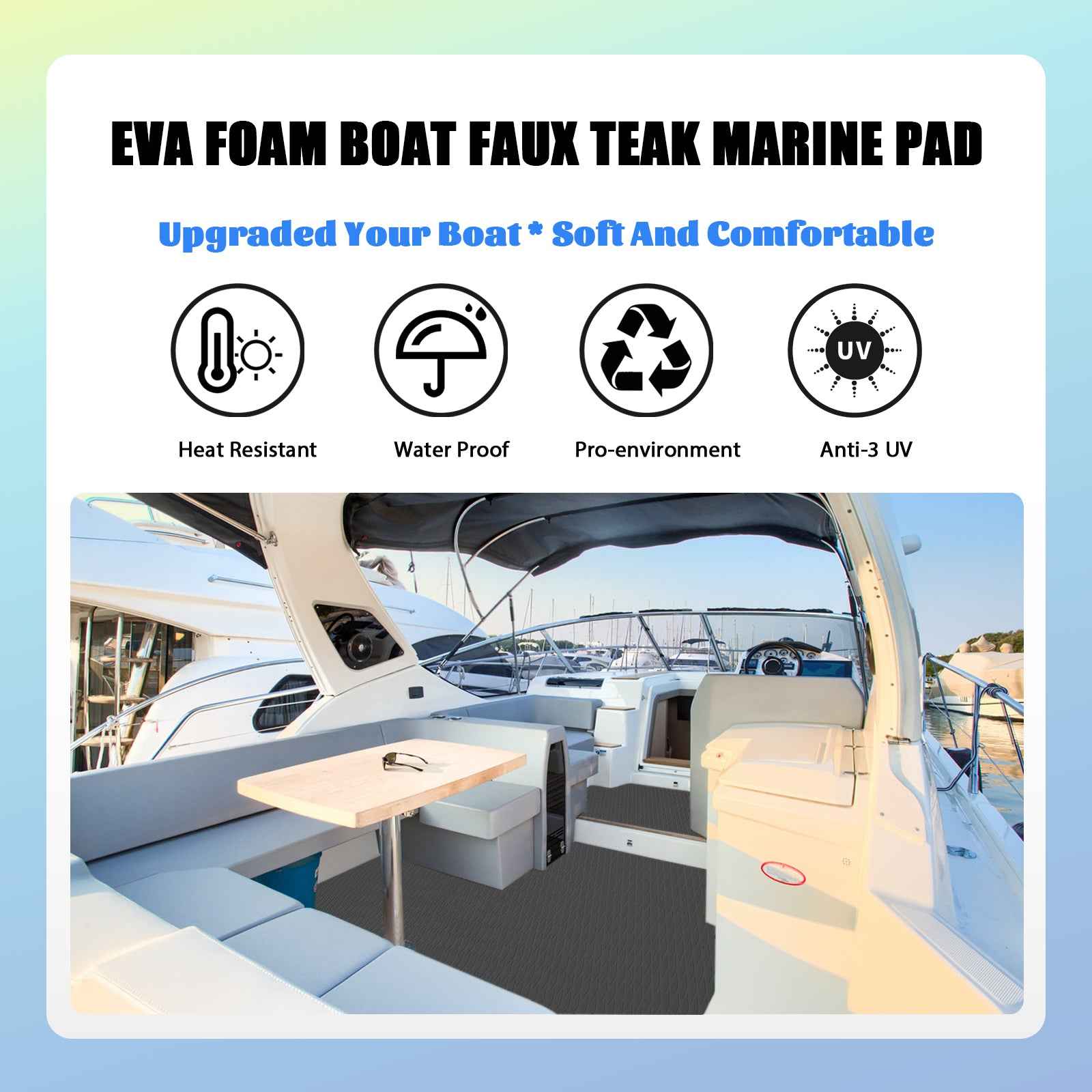 Black EVA Foam Sheet – Small Diamond Pattern Boat Flooring