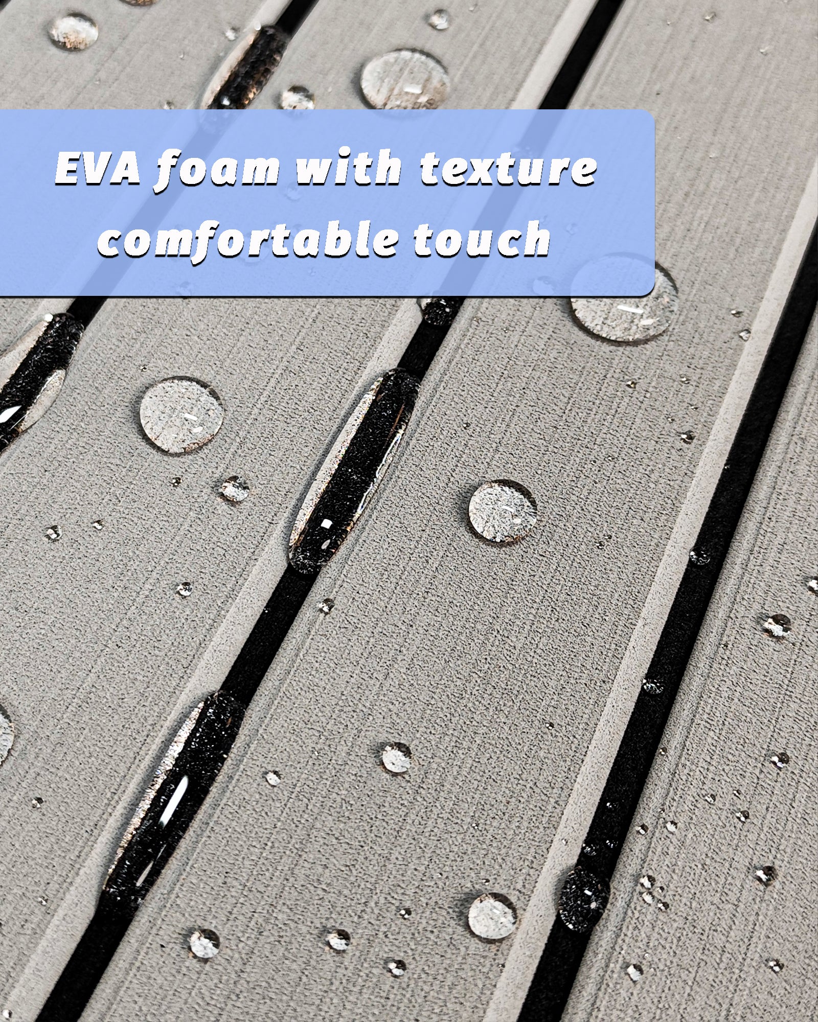 Faux Teak EVA Foam Sheet – Gray & Black Boat Flooring - Hxbyx
