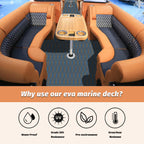 Engraved Large Diamond EVA Foam Sheet – Dark Gray & Blue Boat Flooring - Hxbyx