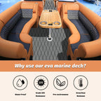 Engraved Large Diamond EVA Foam Sheet – Dark Gray & Black Boat Flooring - Hxbyx