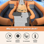 Engraved Large Diamond EVA Foam Sheet – Gray & Black Boat Flooring - Hxbyx