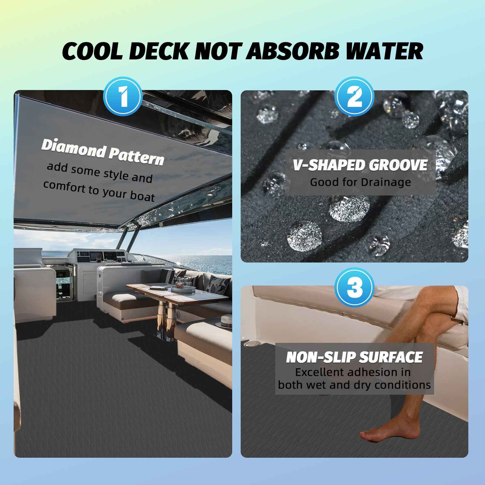 Black EVA Foam Sheet – Small Diamond Pattern Boat Flooring
