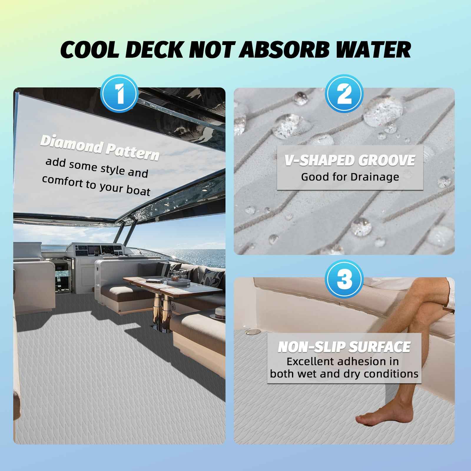 Gray EVA Foam Sheet – Small Diamond Pattern Boat Flooring