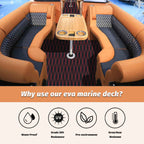 Engraved Large Diamond EVA Foam Sheet – Black & Red Boat Flooring