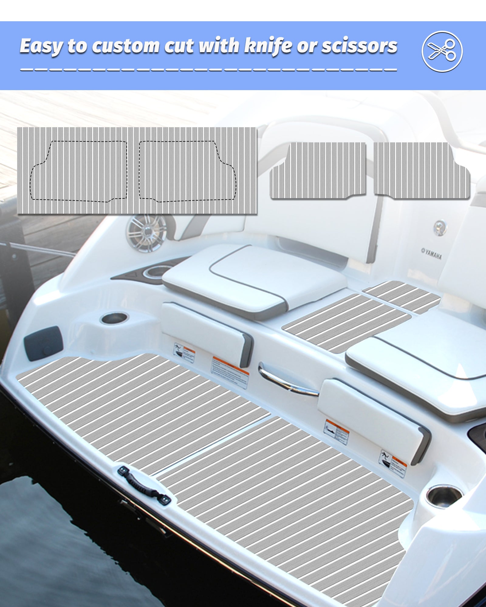 Faux Teak EVA Foam Sheet – Gray & White Boat Flooring - Hxbyx