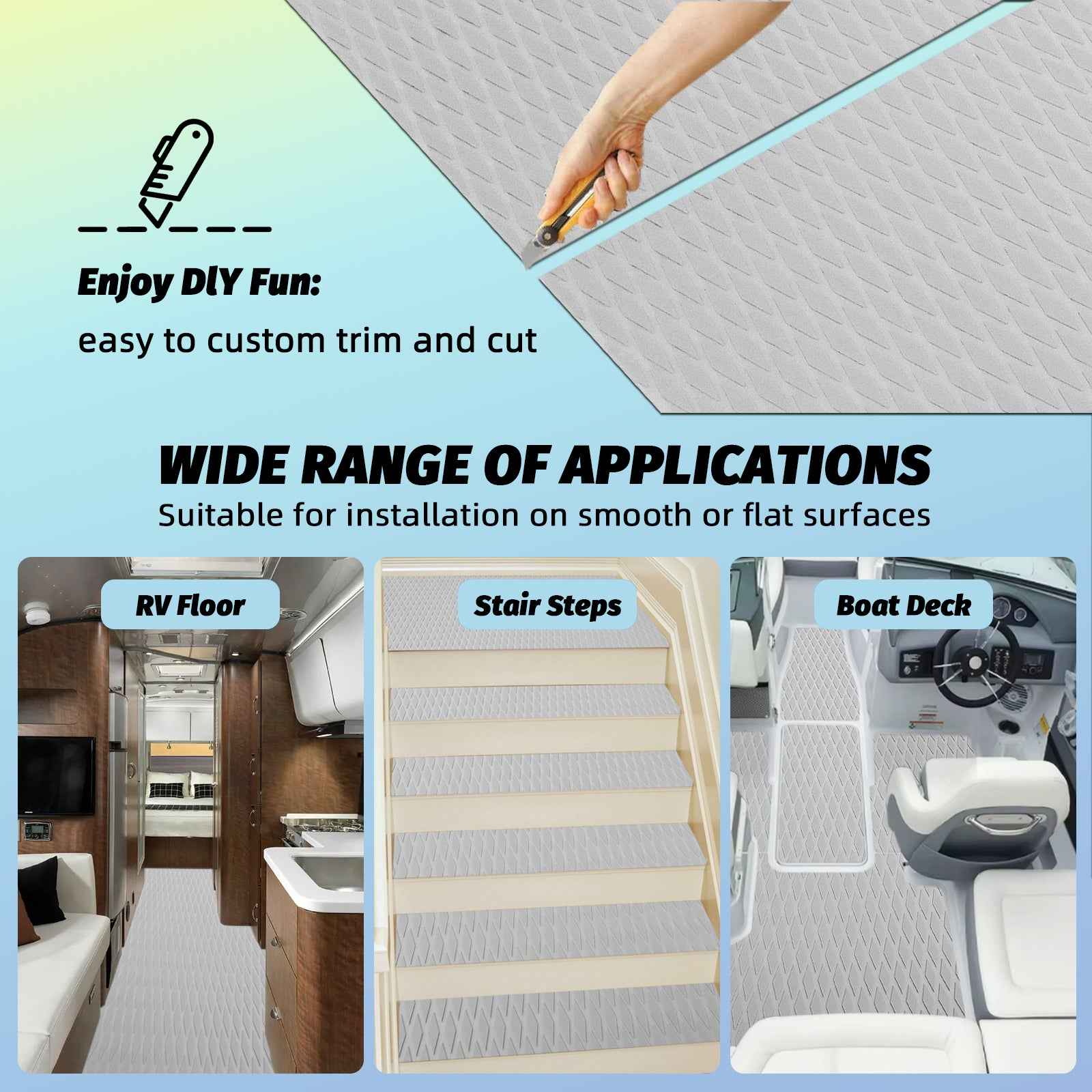 Gray EVA Foam Sheet – Small Diamond Pattern Boat Flooring