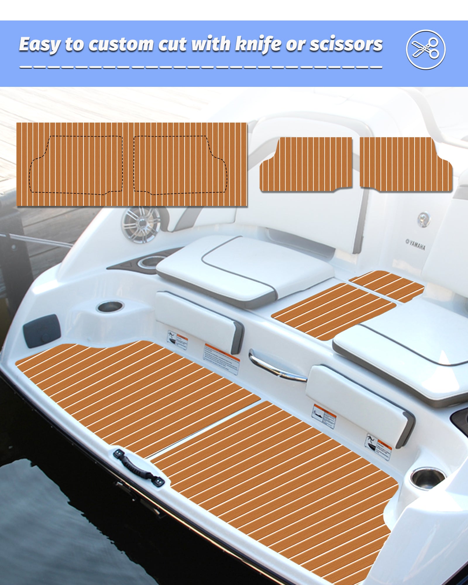 Faux Teak EVA Foam Sheet – Brown & White Boat Flooring - Hxbyx