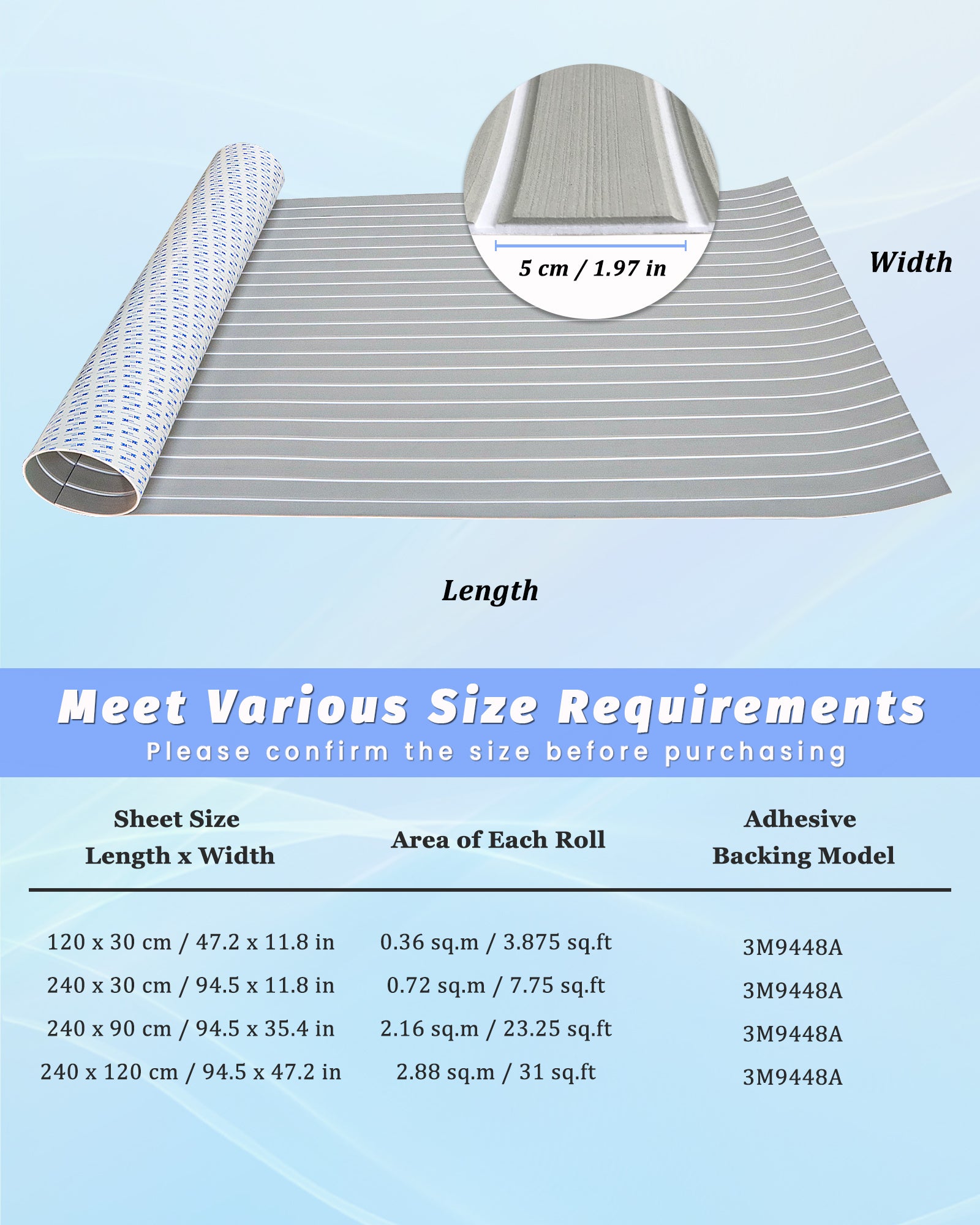 Faux Teak EVA Foam Sheet – Gray & White Boat Flooring - Hxbyx