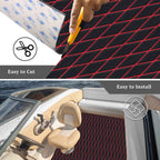 Engraved Large Diamond EVA Foam Sheet – Black & Red Boat Flooring