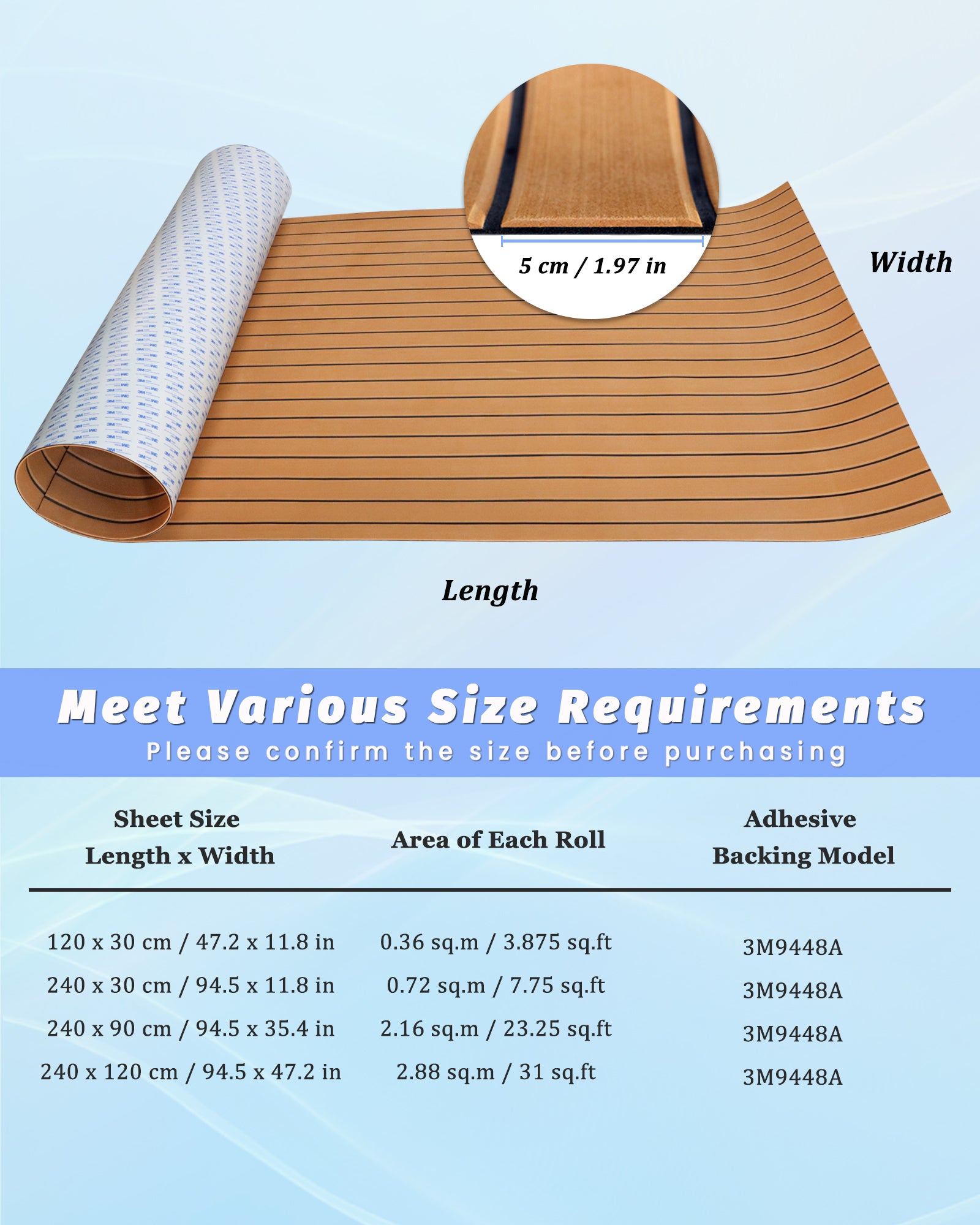 Faux Teak EVA Foam Sheet – Brown & Black Boat Flooring - Hxbyx