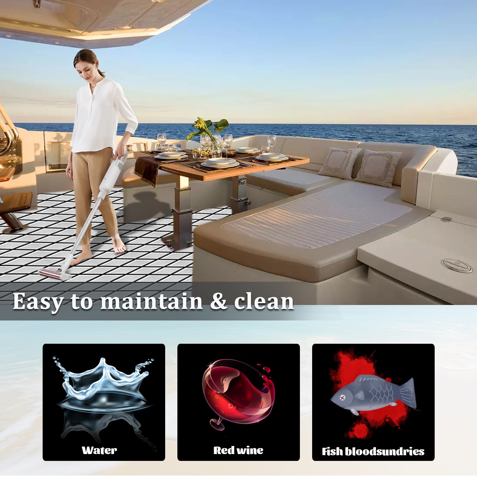 Engraved Large Diamond EVA Foam Sheet – Gray & Black Boat Flooring - Hxbyx
