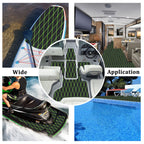 Engraved Large Diamond EVA Foam Sheet – Black & Green Boat Flooring - Hxbyx