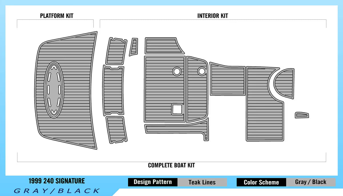 Chaparral 1999 240 Signature – Custom EVA Foam Marine Flooring Kit - hxbyx