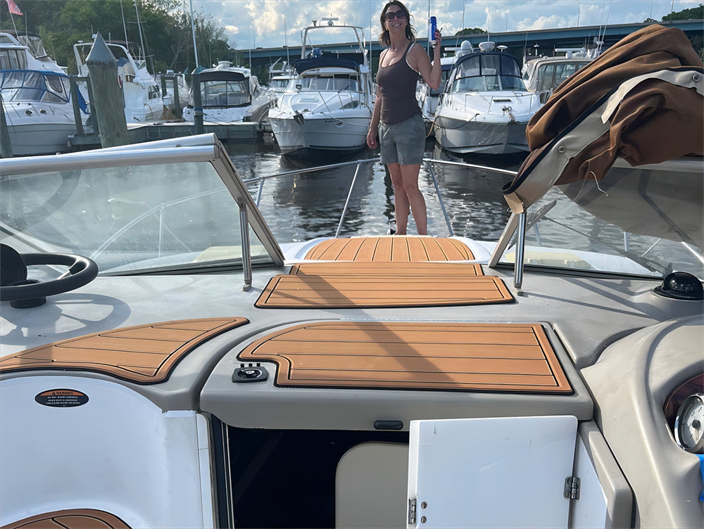 EVA Boat Flooring Kit for 2000 Bayliner 2855 – Cabin Cruiser Marine Flooring & Non Slip Deck Upgrade for Mid-Age Family Weekender Boats - Hxbyx